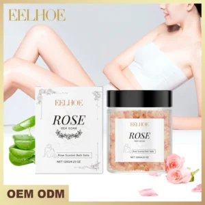 Rose Bath Salts Deep Cleansing Pores Exfoliating Long Lasting Fragrance Shower Relax Stress Relief Aromatherapy Body Skin Care