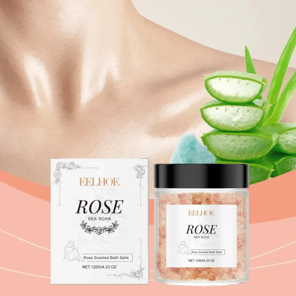 Rose Bath Salts Deep Cleansing Pores Exfoliating Long Lasting Fragrance Shower Relax Stress Relief Aromatherapy Body Skin Care - Image 2