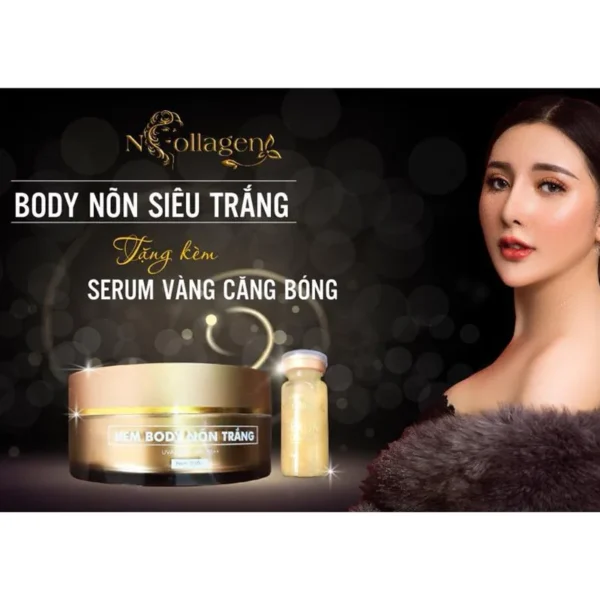 Kem body nõn trắng N Collagen 250g trắng da, giảm nám, tàn nhang, làm mờ các vết thâm, kem duong BODY non trang da white skin - Image 3