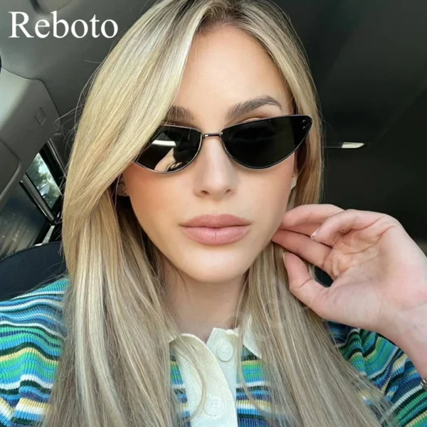 Retro Sexy Cat Eye Sunglasses For Women 2024 New Luxury Brand Narrow Sun Glasses Female Personality Fashion Shades Ladies Trendy - Image 3