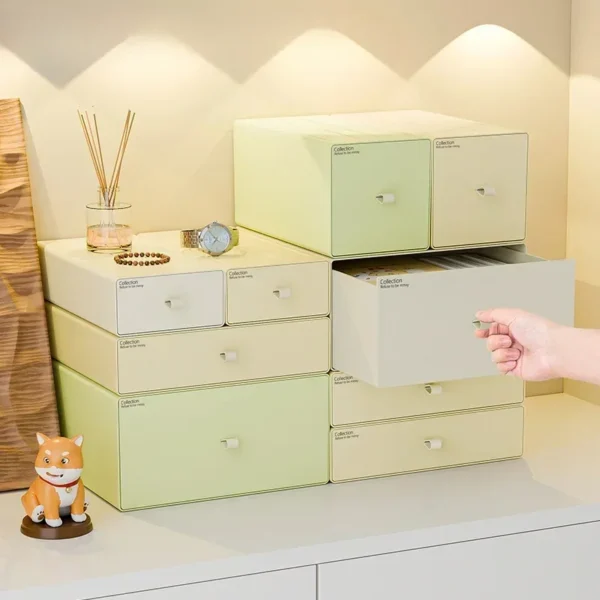 Cosmetics Storage Box Cream Wind Household Desktop Dresser Skin Care Lipstick Storage Rack Organizer Drawer Style Storage Boxes - Image 3