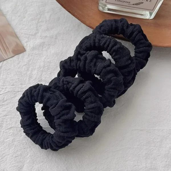 5Pcs/bag Velvet Hair Scrunchies Pack Girl Elastic Hair Bands Headwear Ponytail Holder Set Hair Accessories Solid No Crease Coffe - Image 6