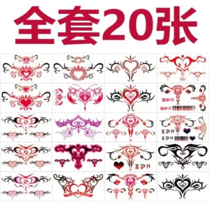 10Pcs Set Tattoo Stickers for Woman Sexy Belly Temporary Tattoos Cartoon Sexy Fake Tattoos Young Girls Body Art Festival Tattoo