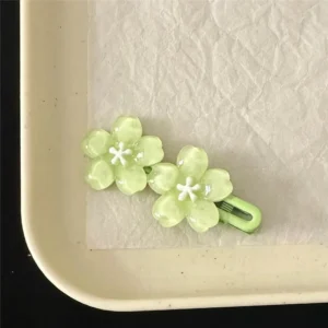 1pcs Sweet Jelly Cherry Blossom Hair Clip Headwear Cute Girls BB Clip Y2K Side Bangs Clip Hair Accessories Fresh Flowers Hairpin