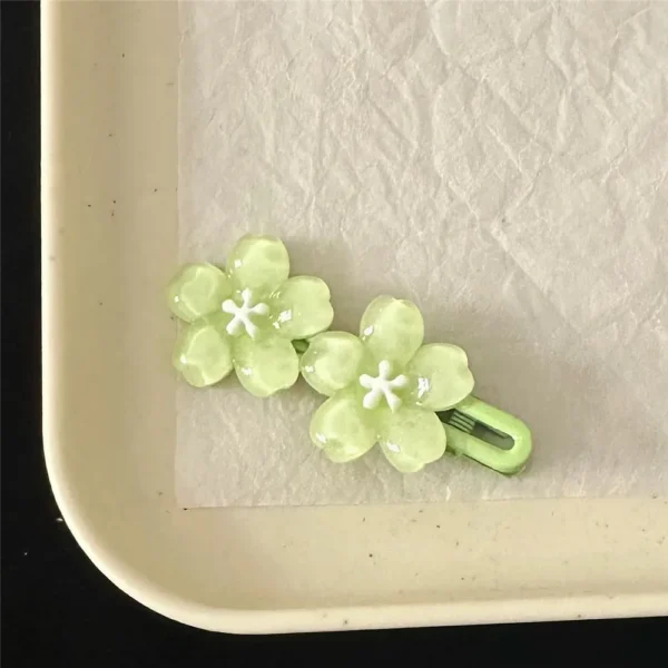 1pcs Sweet Jelly Cherry Blossom Hair Clip Headwear Cute Girls BB Clip Y2K Side Bangs Clip Hair Accessories Fresh Flowers Hairpin