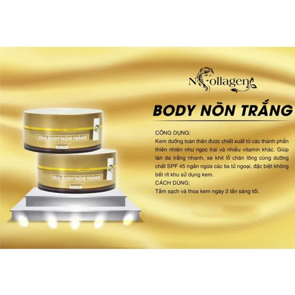 Kem body nõn trắng N Collagen 250g trắng da, giảm nám, tàn nhang, làm mờ các vết thâm, kem duong BODY non trang da white skin - Image 5