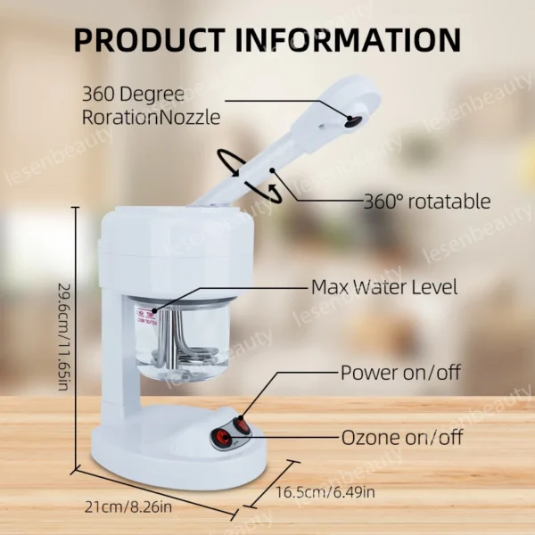 Skin Care Nano Ionic Facial Steamer Portable Nebulize Hot Spray Face Steaming Heated Humidifier Evaporator Warm Mist Humidifier - Image 6