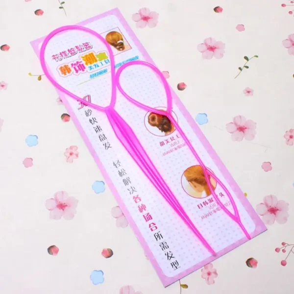 40JD 2Pcs/Set Women Girls Ponytail Styling Maker Clip Tools Hair Ties Braider Accesso