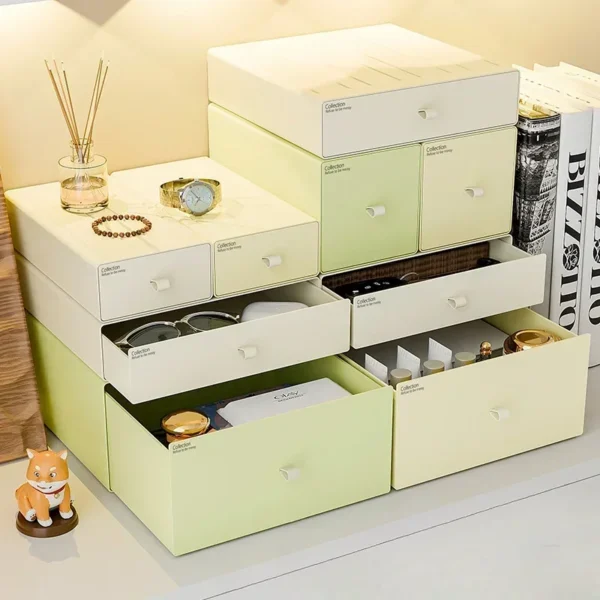 Cosmetics Storage Box Cream Wind Household Desktop Dresser Skin Care Lipstick Storage Rack Organizer Drawer Style Storage Boxes - Image 2