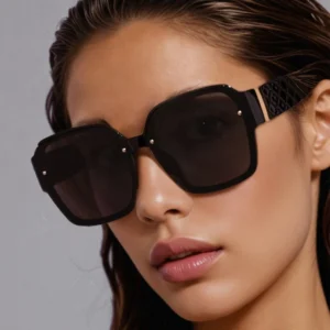 Motorcycle 2pcs Classics Square Large Frame Sun Glasses Female Outdoor Personalized Sunglasses Retro Mesh Leg Gradient Goggles
